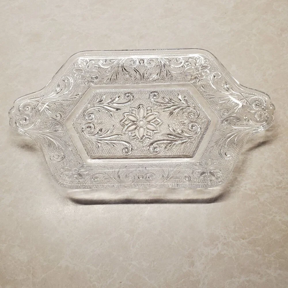 Indiana Glass Clear Sandwich Undertray for Diamond Creamer Sugar Bowl